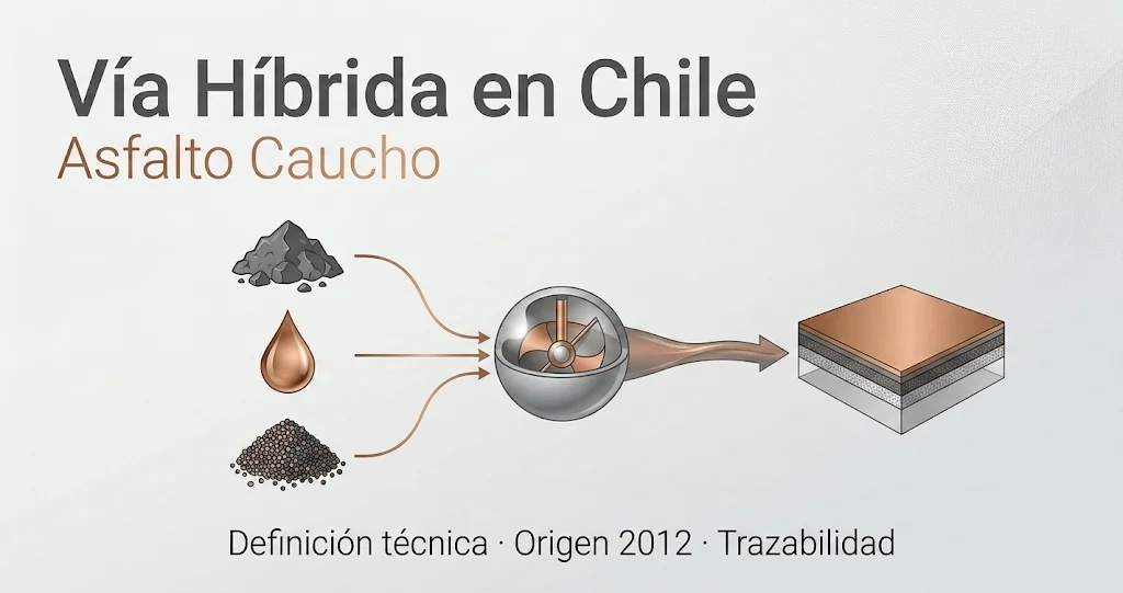 Vía Híbrida en Asfalto Caucho en Chile